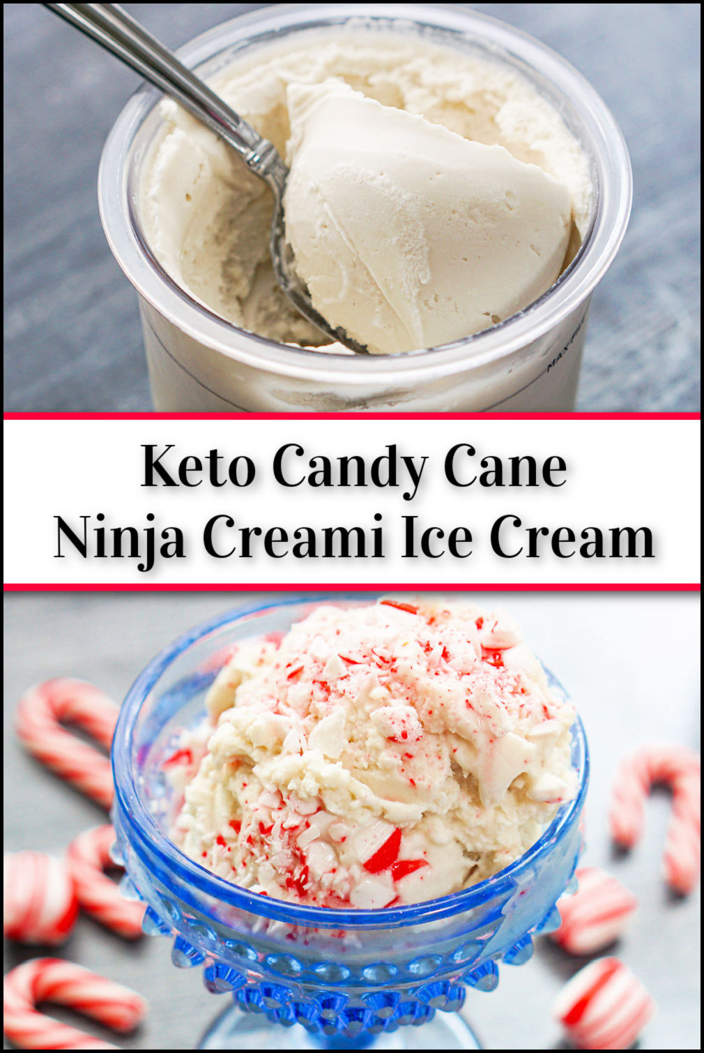 Keto Candy Cane Ice Cream Ninja Creami high protein recipe!
