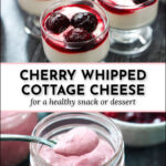 keto cherry whipped cottage cheese two different ways and text