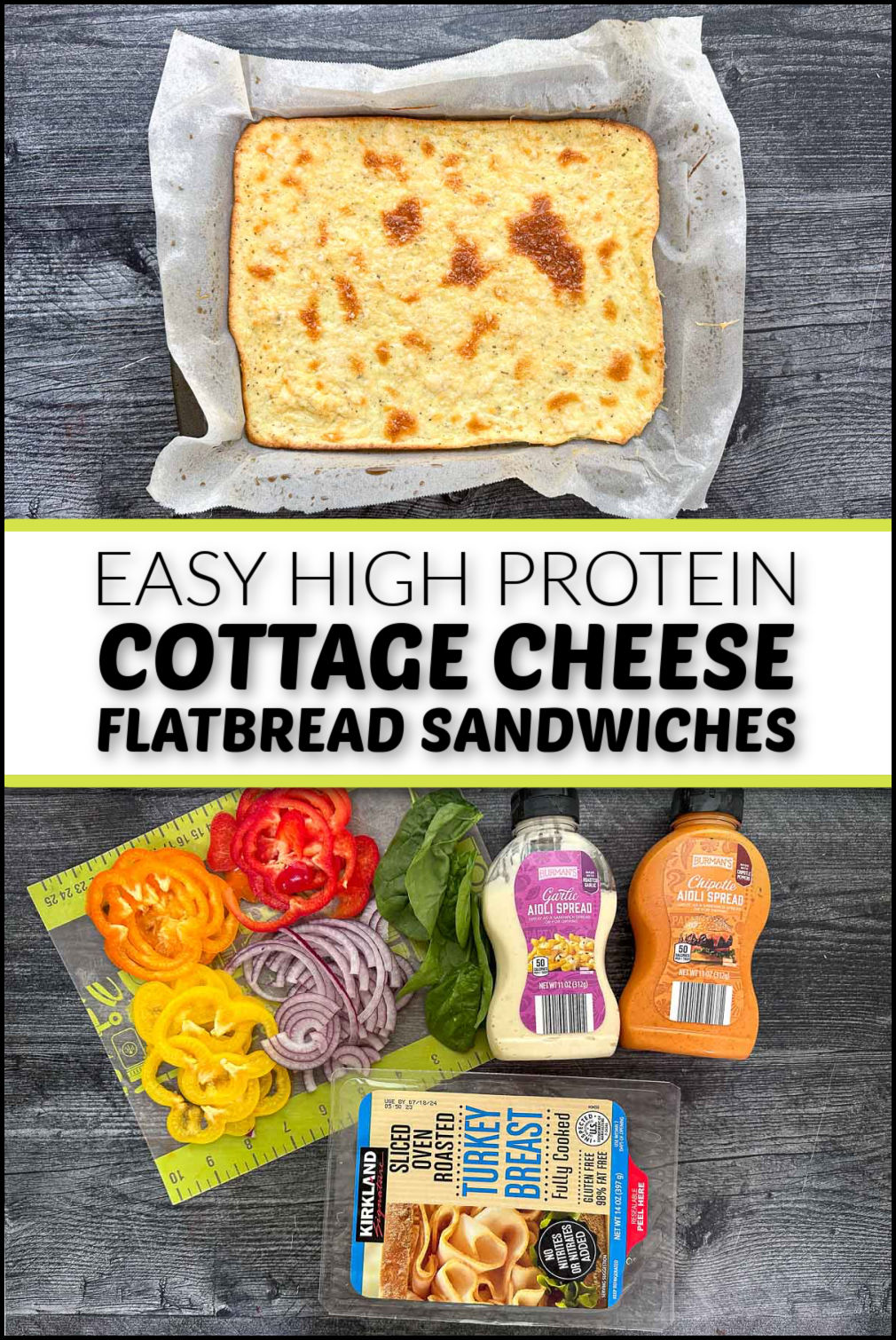 Cottage Cheese Flatbread Sandwiches| low carb, high protein