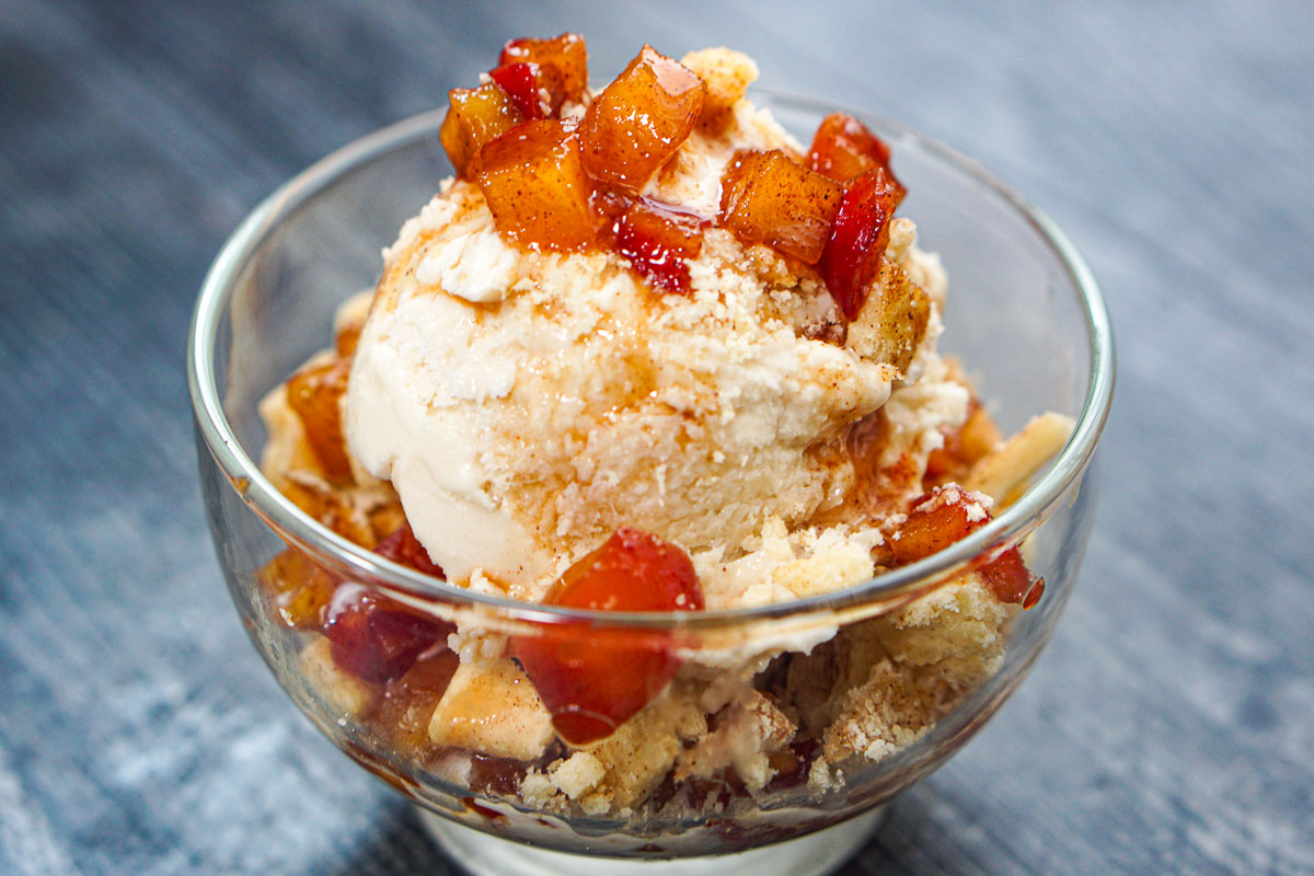 Closeup of the finished keto dessert.