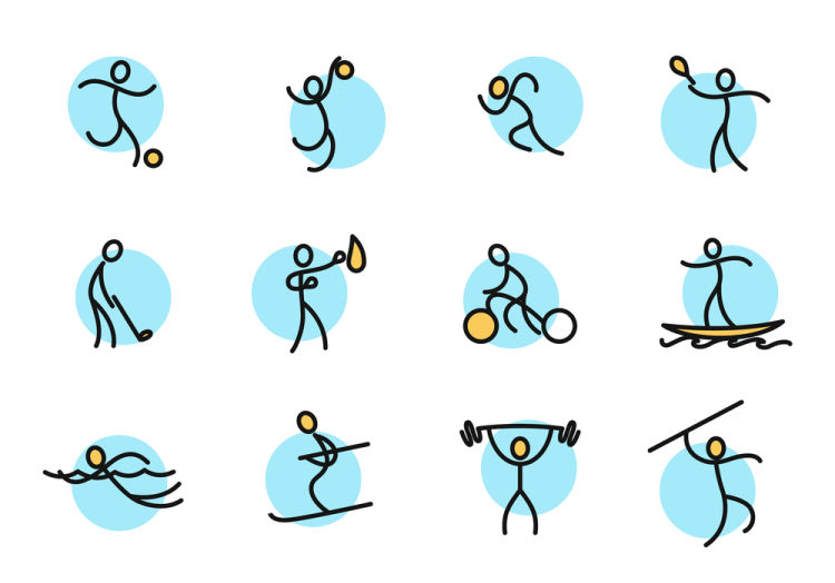 Graphic of different sporting activities.