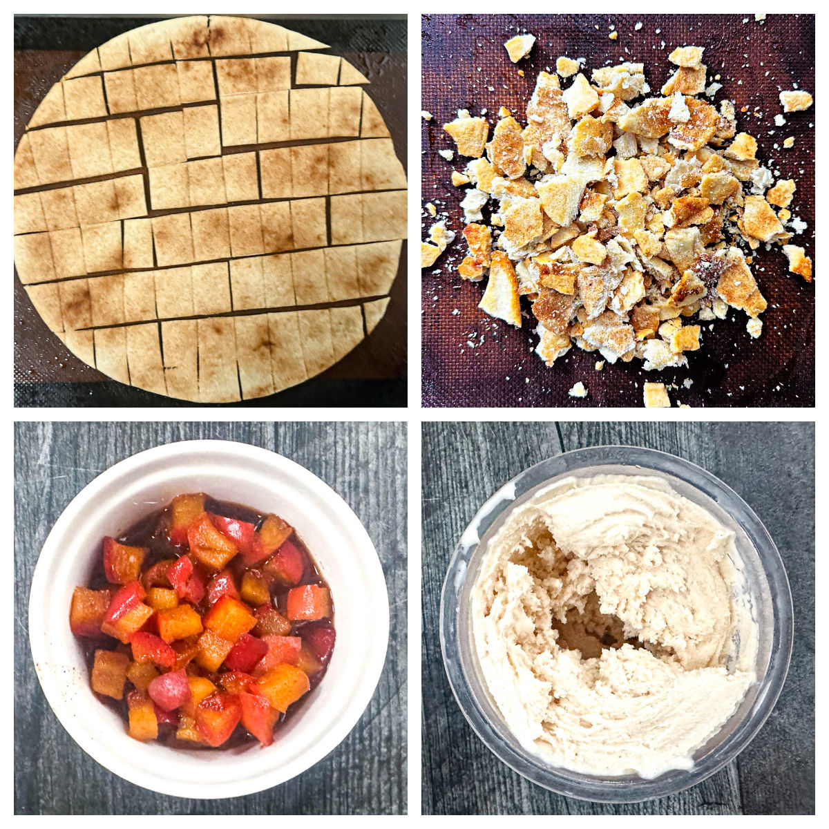 Collage of the components of used to make the finished recipe.