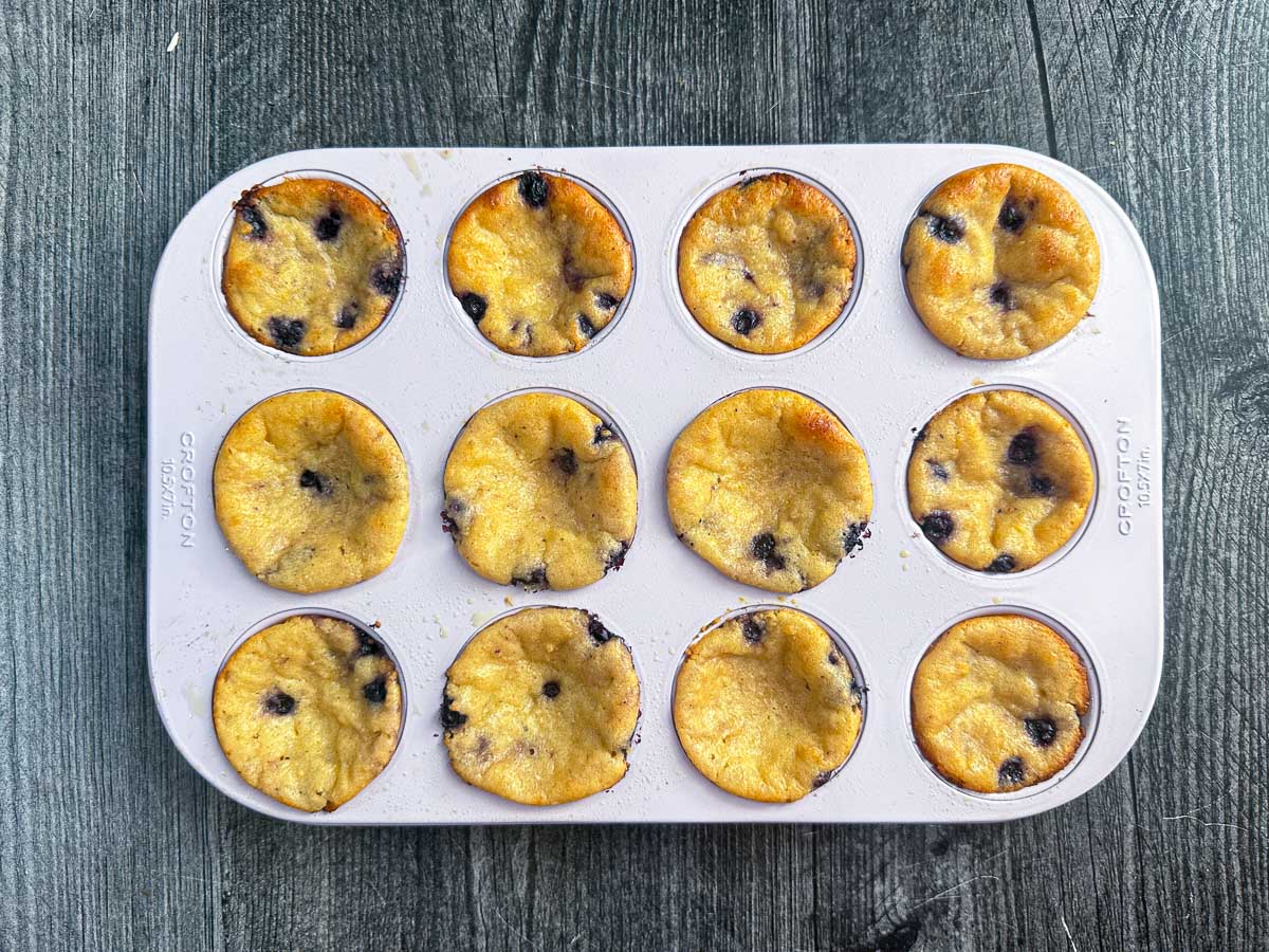 Muffin tin with the finished recipe.