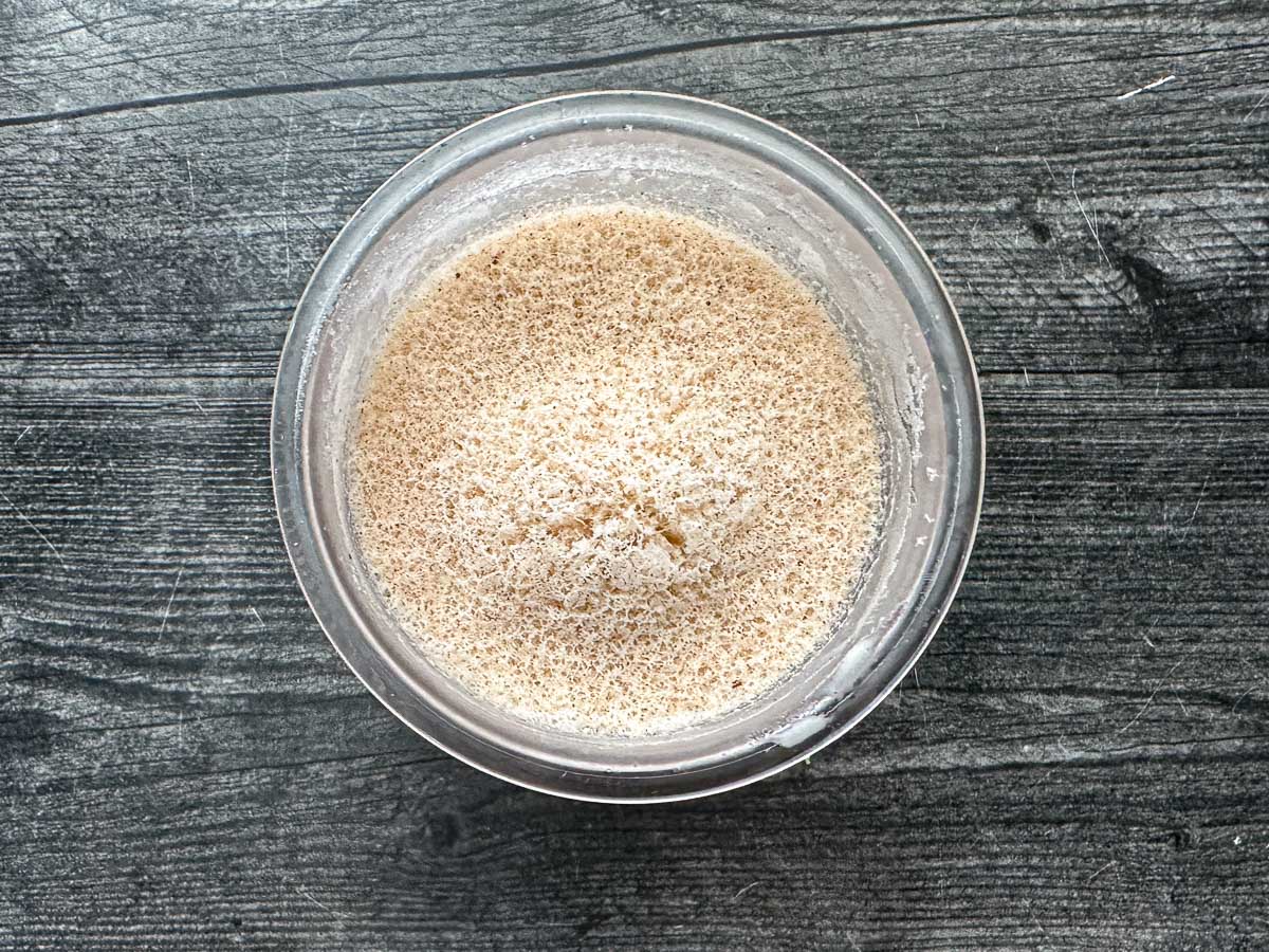 Aerial view of a the frozen base just out of the freezer.