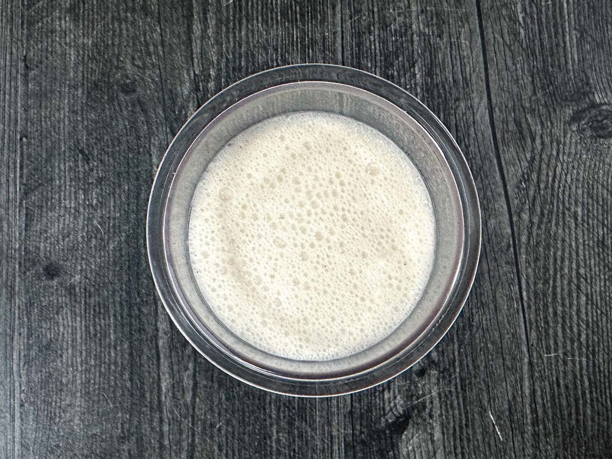 Pint container with the keto base ready to freeze.