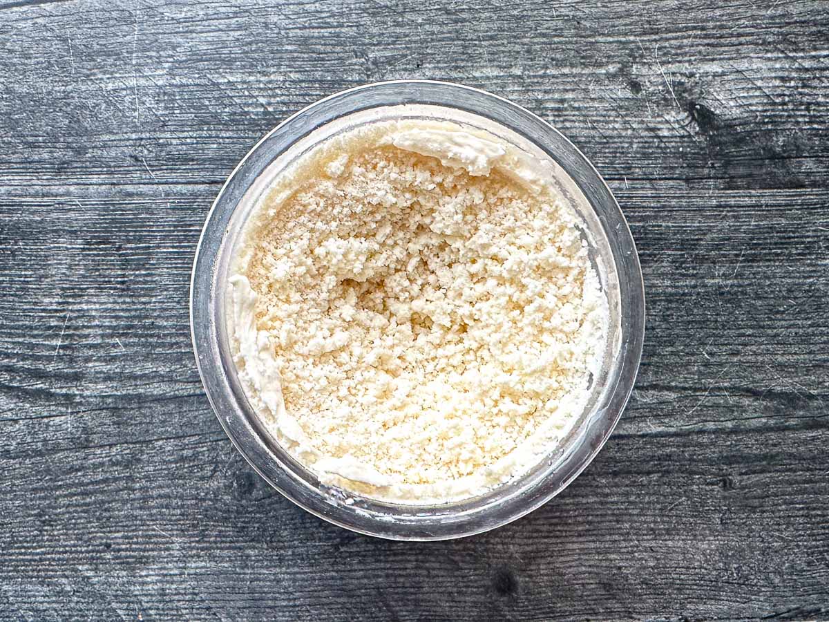 Pint container with one pass through the Ninja Creami machine.