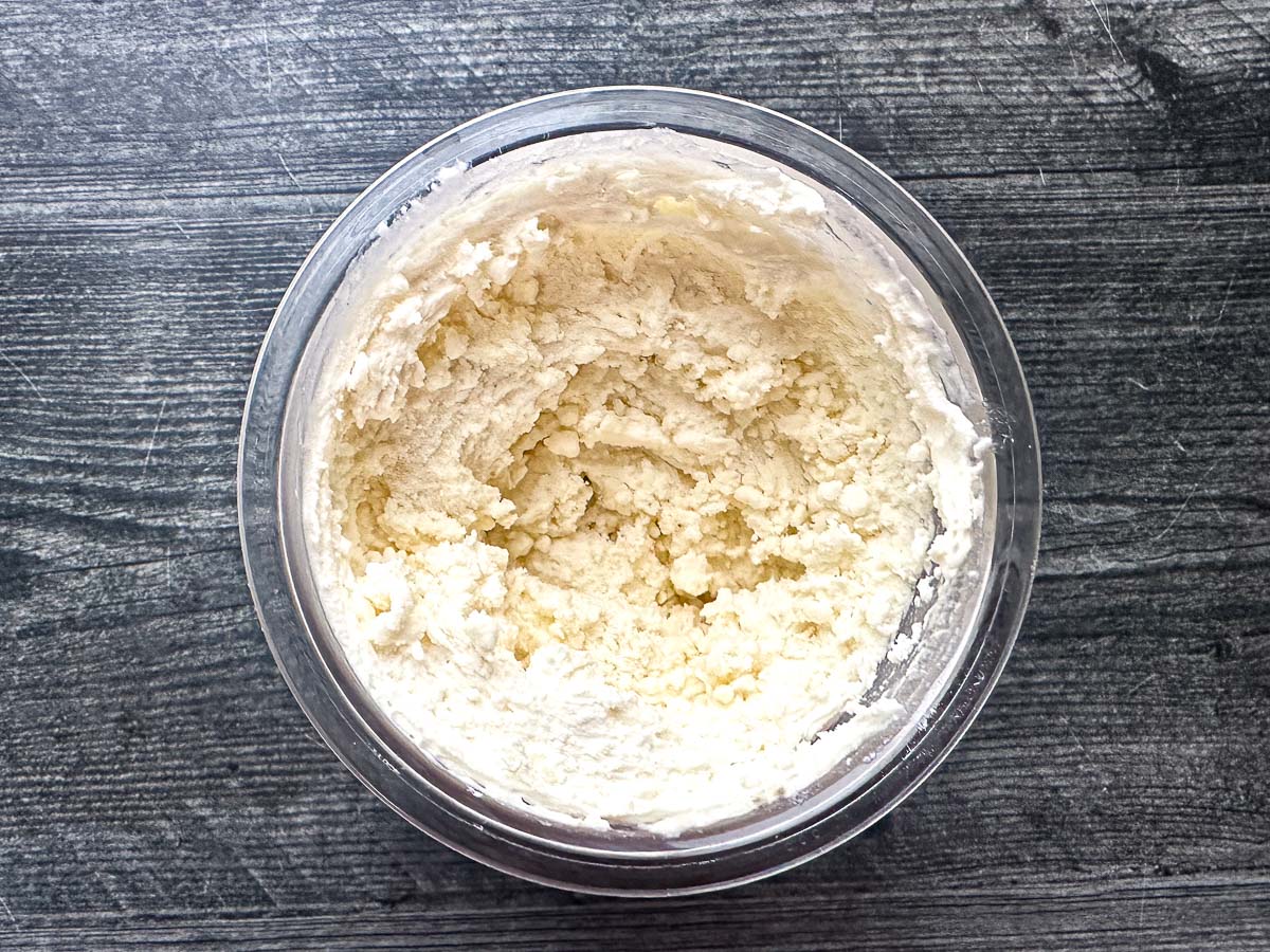 Pint container after one cycle in Ninja Creami.