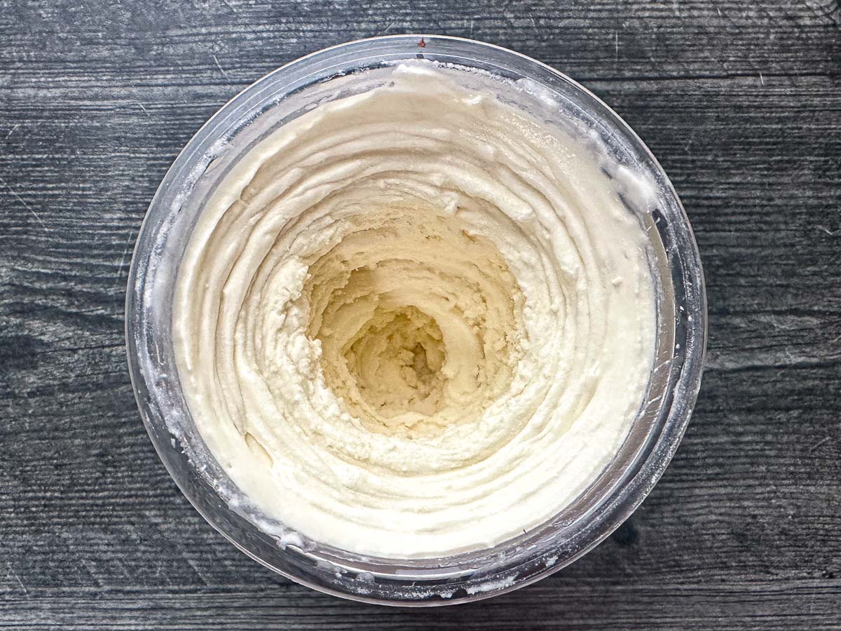 Pint container after 2 LITE cycle in the Ninja Creami.