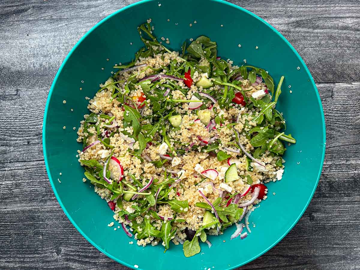 Green salad bowl with the mixed salad.